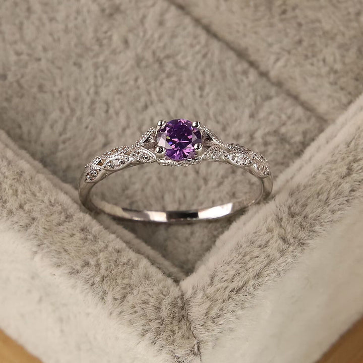 Skanto | Minimalistischer Amethyst- & Zirkonring - Nova