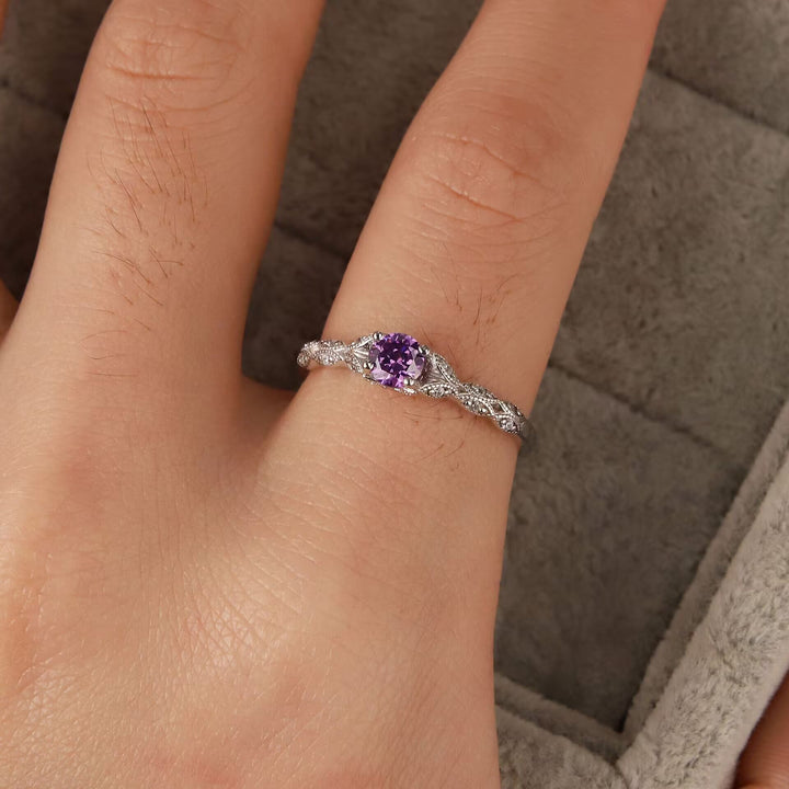 Skanto | Minimalistischer Amethyst- & Zirkonring - Nova