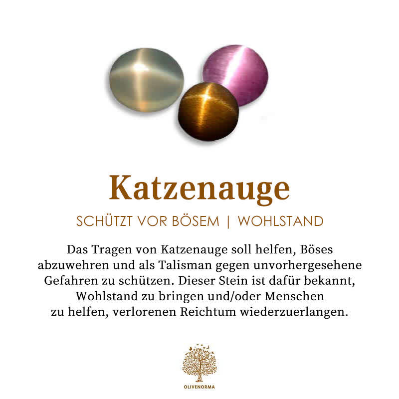 Skanto | Herzförmige Katzenaugenstein-Rosenkranzkette - Elara