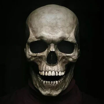 Skanto | Realistische Totenkopfmaske mit beweglichem Kiefer – Menschliche Skelettmaske für Halloween-Partys