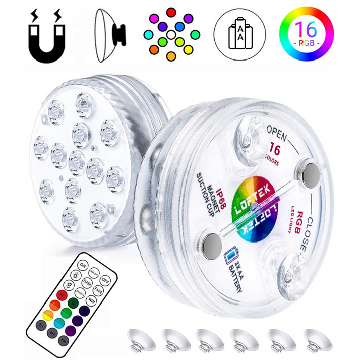 Skanto | Unterwasser-LED-Leuchte mit Fernbedienung – RGB-Mehrfarben-Poolbeleuchtung für Bäder und Teiche