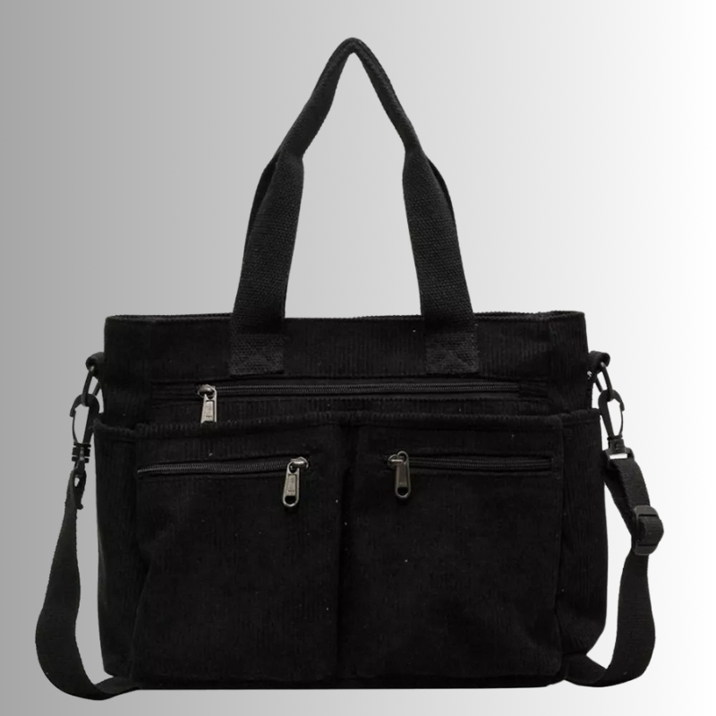 Skanto | Urban Cord Tote Stylische Cord-Schultertasche – Geräumige, praktische & funktionale Alltagstasche