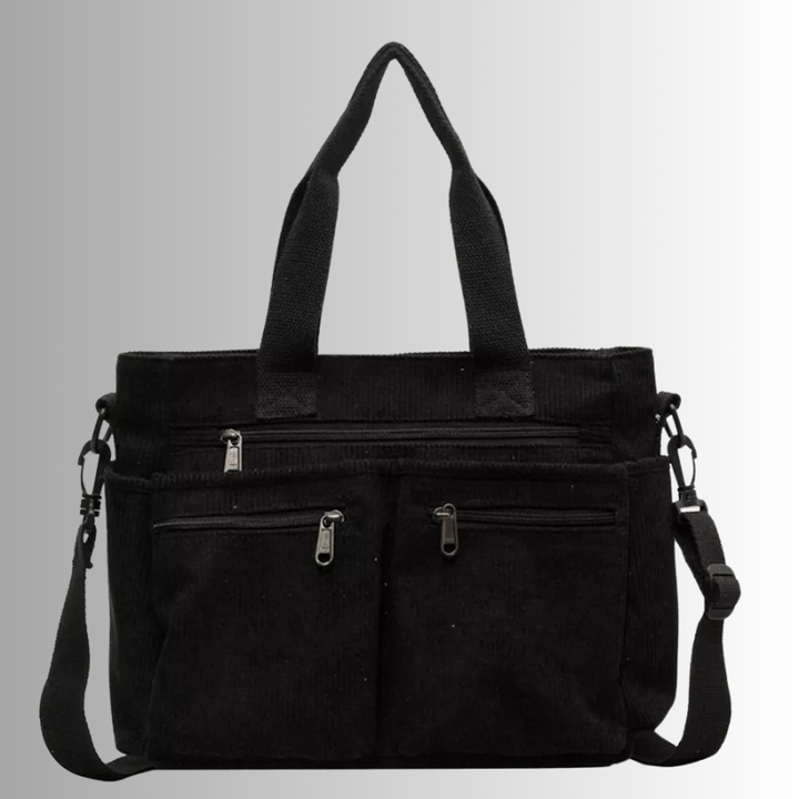Skanto | Urban Cord Tote Stylische Cord-Schultertasche – Geräumige, praktische & funktionale Alltagstasche