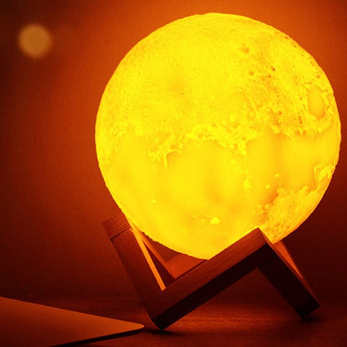 Skanto | Kreative Mini Wiederaufladbare 3D Gedruckte Mond 1-Licht LED Tischlampe