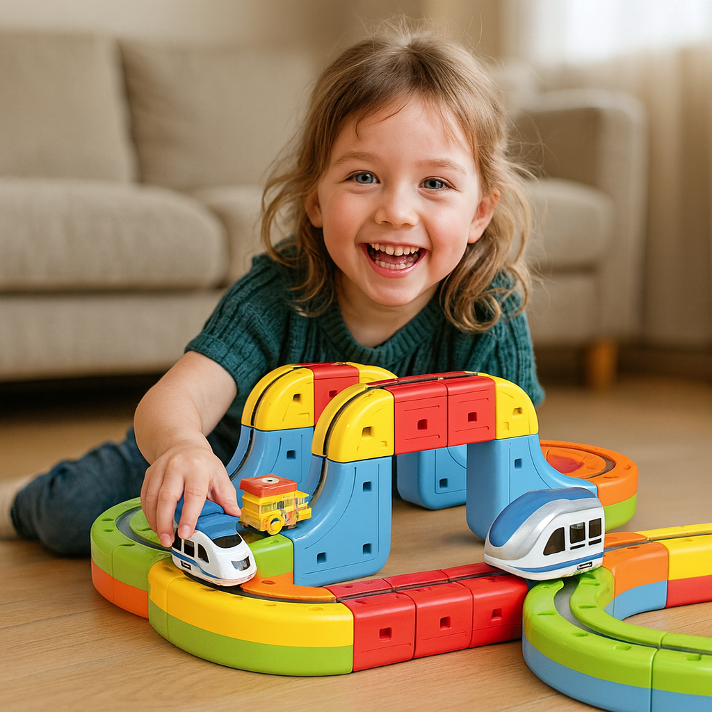 Skanto | Magnetische Würfel-Schienenbahn Kinderspielzeug