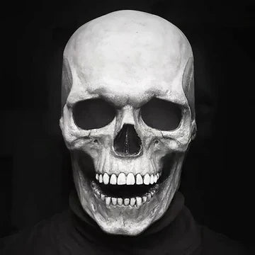 Skanto | Realistische Totenkopfmaske mit beweglichem Kiefer – Menschliche Skelettmaske für Halloween-Partys