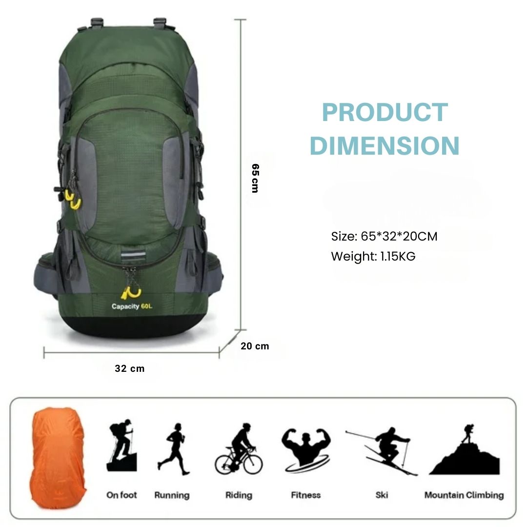 Skanto | 60L Wasserdichter Rucksack – Ultimativer Outdoor-Rucksack für alle Abenteuer