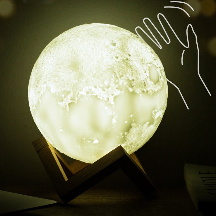 Skanto | Kreative Mini Wiederaufladbare 3D Gedruckte Mond 1-Licht LED Tischlampe