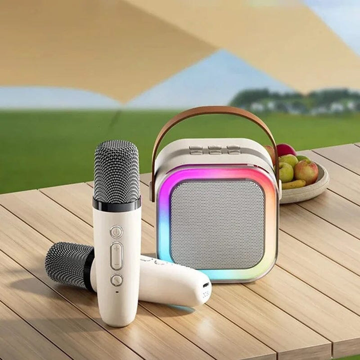Mini-Karaoke-Maschine mit kabellosen Mikrofonen | Skanto