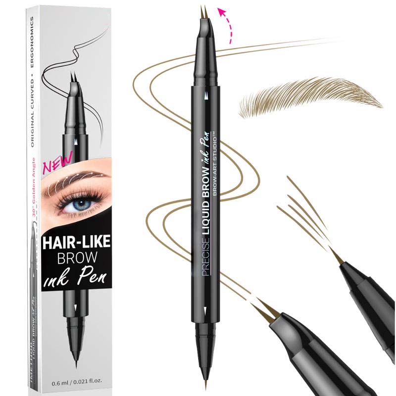Skanto | 2-in-1 Dual-Ended Augenbrauenstift mit Micro-Gabelspitzen-Applikator und Präzisionspinselspitze
