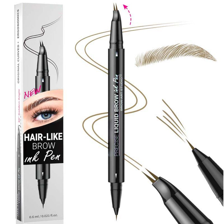 Skanto | 2-in-1 Dual-Ended Augenbrauenstift mit Micro-Gabelspitzen-Applikator und Präzisionspinselspitze