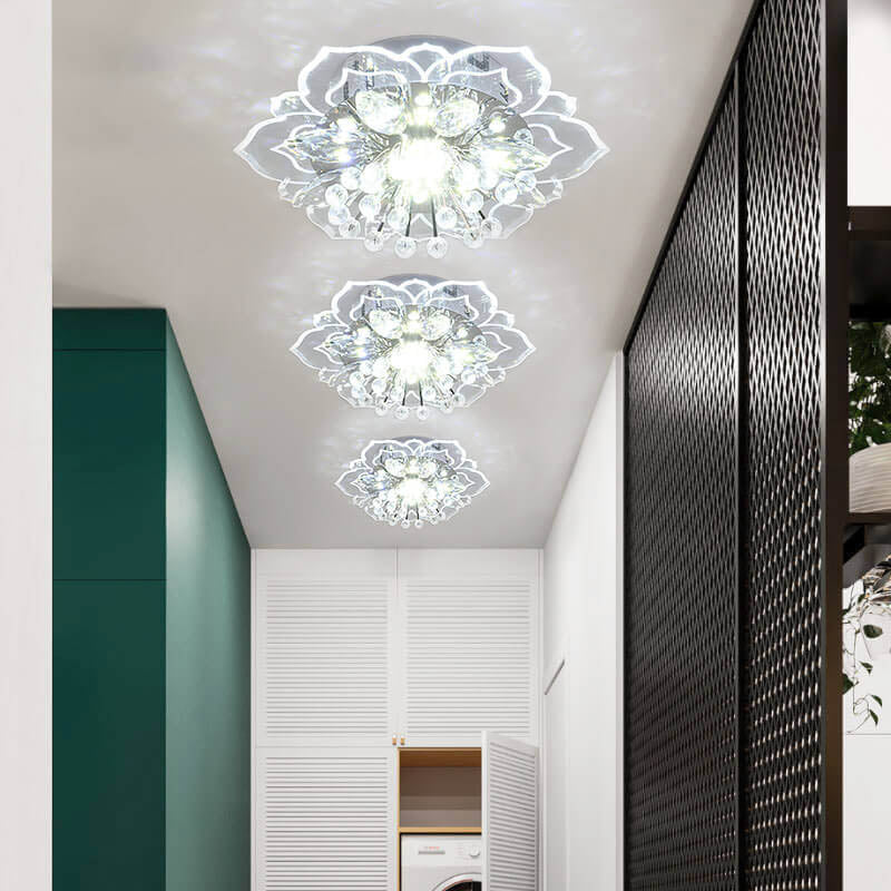 Skanto | GlowPetal LED-Kristall-Deckenleuchte | Blumenförmig | Modernes Design | Energiesparend | Dekorative Beleuchtung