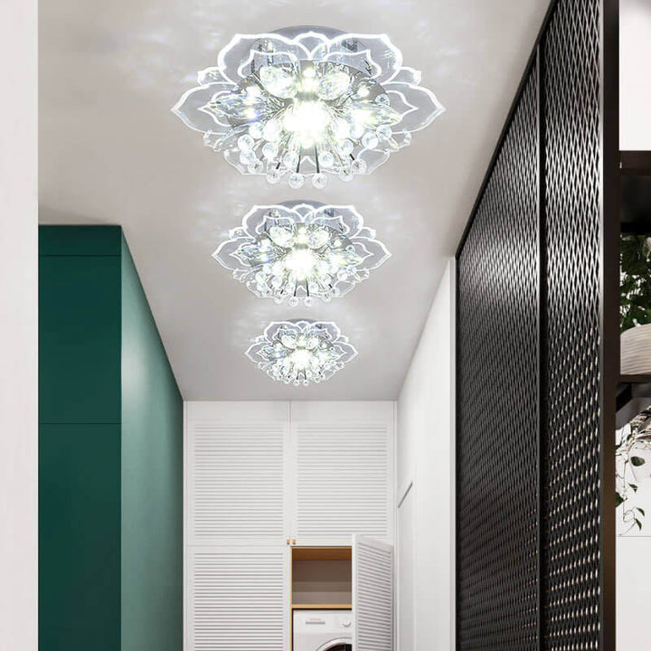 Skanto | GlowPetal LED-Kristall-Deckenleuchte | Blumenförmig | Modernes Design | Energiesparend | Dekorative Beleuchtung