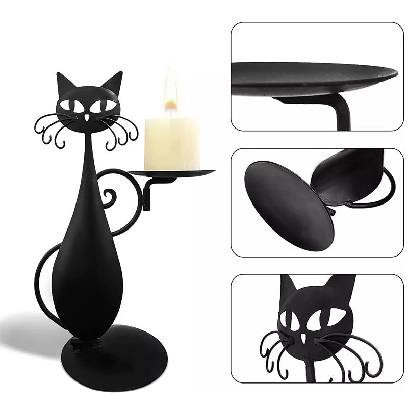 Kerzenhalter Schwarze Katze | Skanto