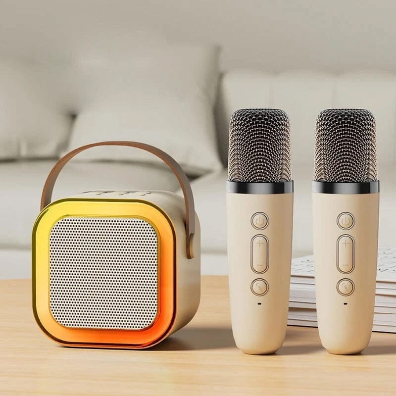Mini-Karaoke-Maschine mit kabellosen Mikrofonen | Skanto