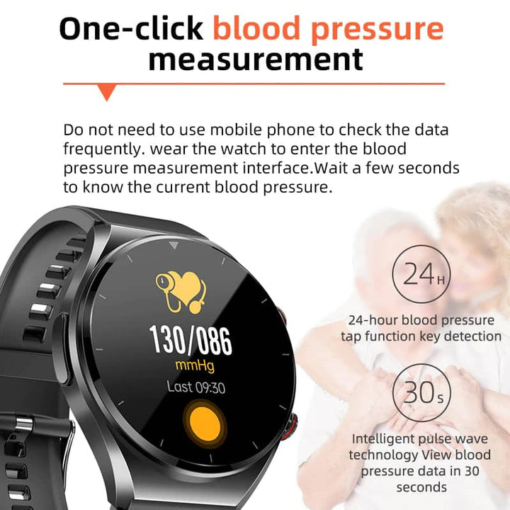 Skanto | One-Click Blutzucker Blutdruck EKG/EKG HRV Herzüberwachung Suga Pro Health Smartwatch