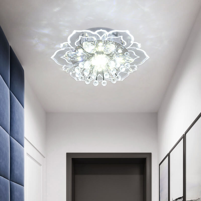 Skanto | GlowPetal LED-Kristall-Deckenleuchte | Blumenförmig | Modernes Design | Energiesparend | Dekorative Beleuchtung