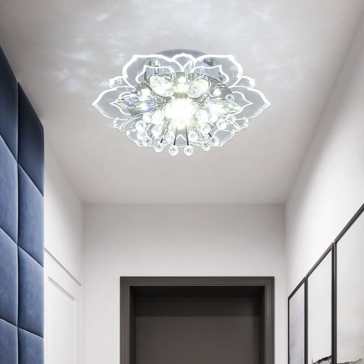 Skanto | GlowPetal LED-Kristall-Deckenleuchte | Blumenförmig | Modernes Design | Energiesparend | Dekorative Beleuchtung