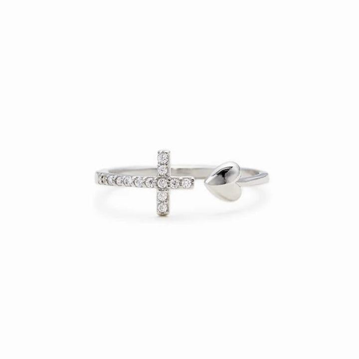 Skanto | Liebe S925 Sterling Silber Kreuzring