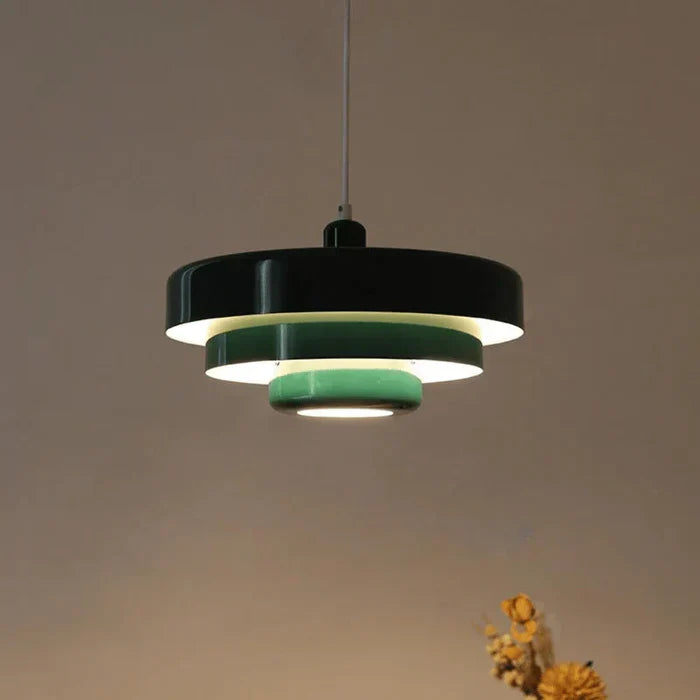 Vintage LED-Pendelleuchte | Mehrschichtiges Metall im nordischen Design | Mehrere Farben