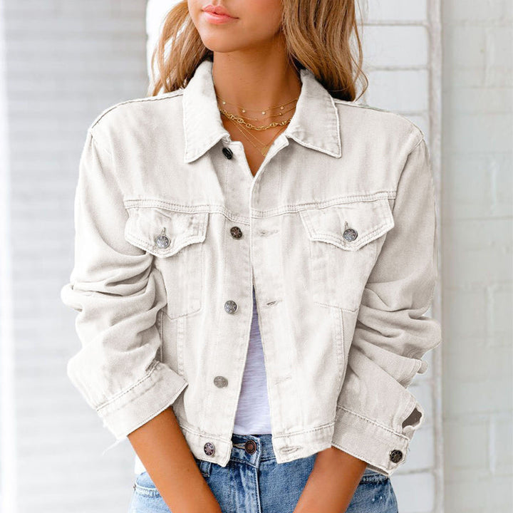 Skanto | 2022 Damen Langarm Freizeit-Jeansjacke