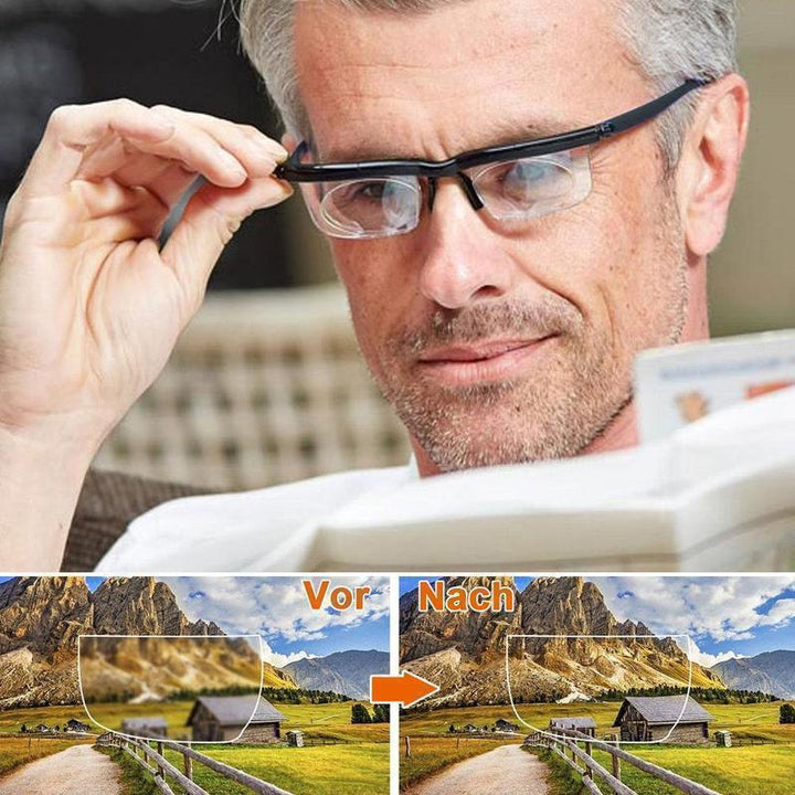 Fokussierbare Lesebrille Unisex | Einstellbare Zoom-Linse | Schwarz