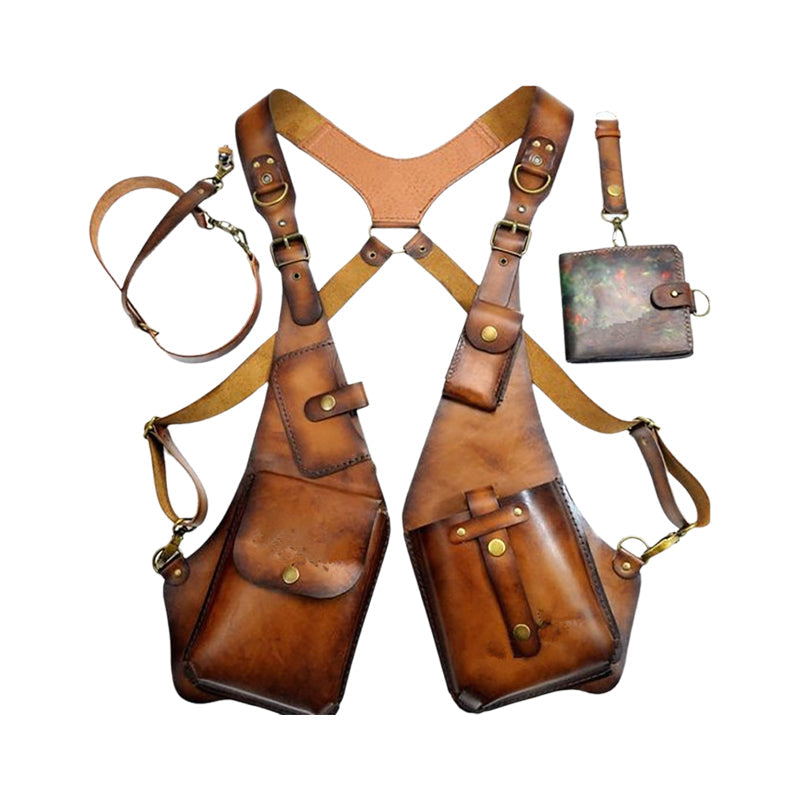 Skanto | Mittelalterliche Steampunk Retro Umhängetasche mit Riemen