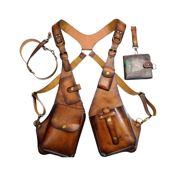 Skanto | Mittelalterliche Steampunk Retro Umhängetasche mit Riemen