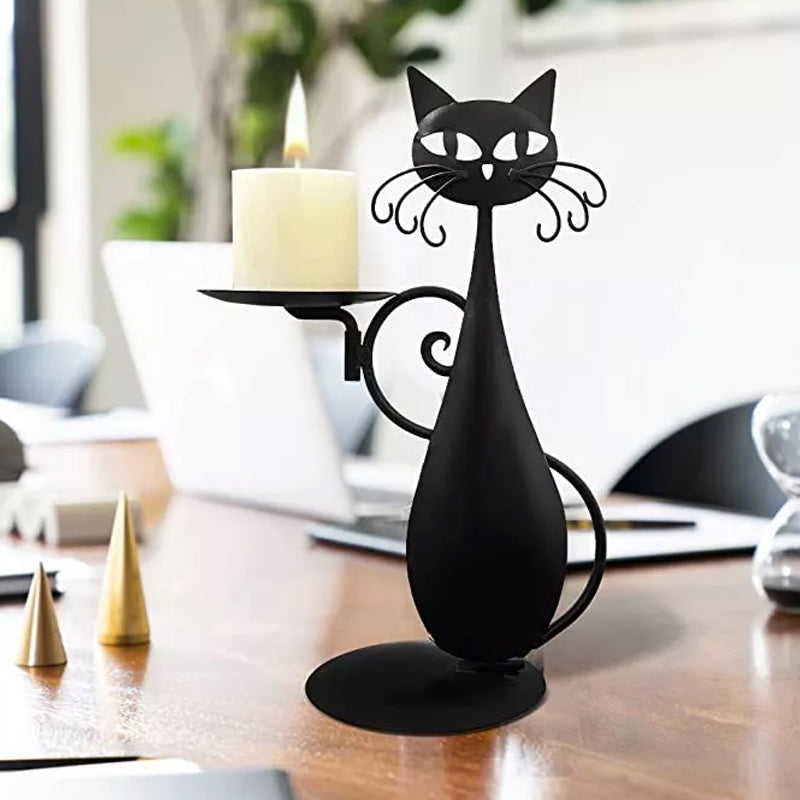 Kerzenhalter Schwarze Katze | Skanto