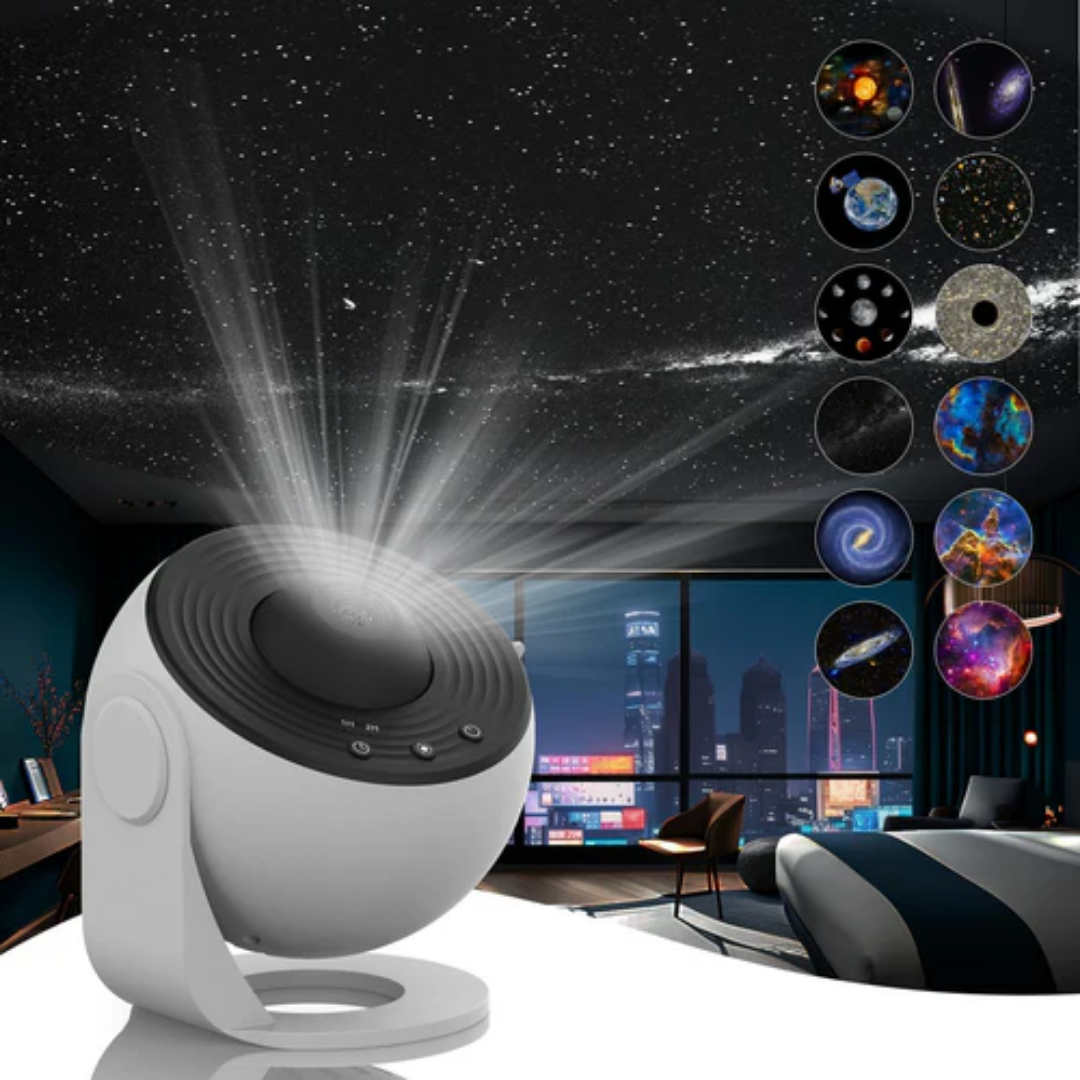 Skanto | Galaxy Projektor mit 360° Rotation – Atemberaubende raumweite Nachtansicht