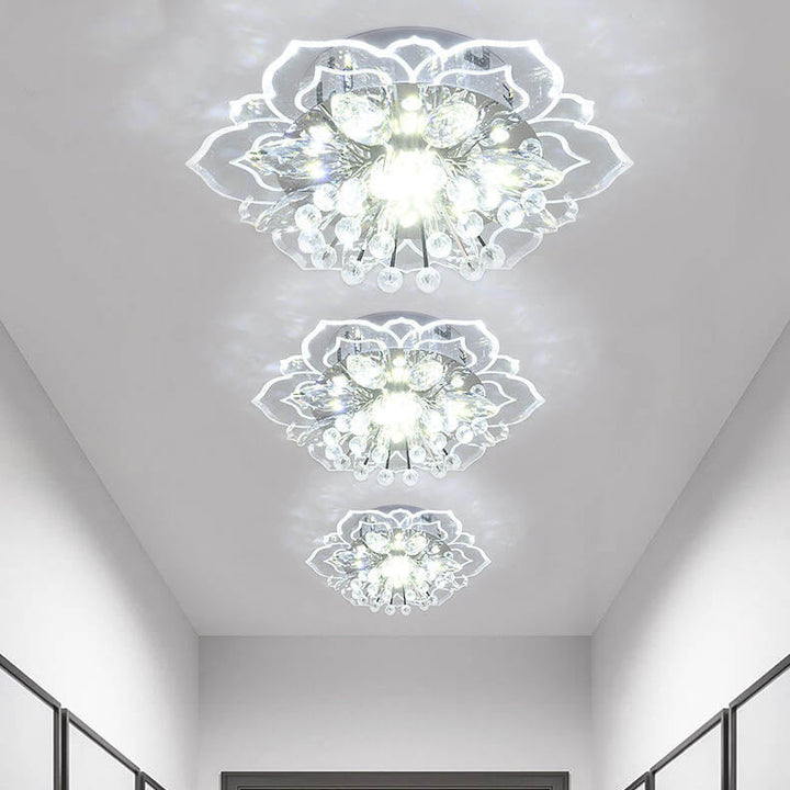 Skanto | GlowPetal LED-Kristall-Deckenleuchte | Blumenförmig | Modernes Design | Energiesparend | Dekorative Beleuchtung