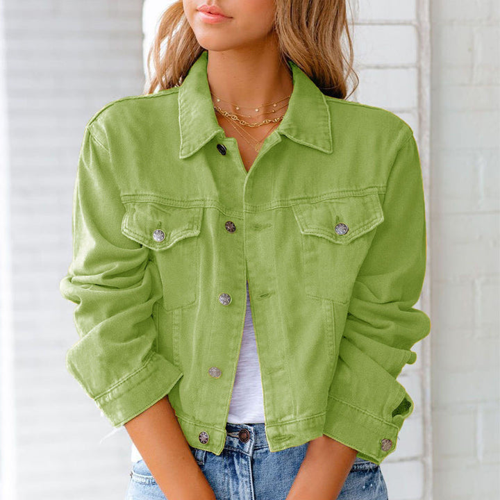 Skanto | 2022 Damen Langarm Freizeit-Jeansjacke