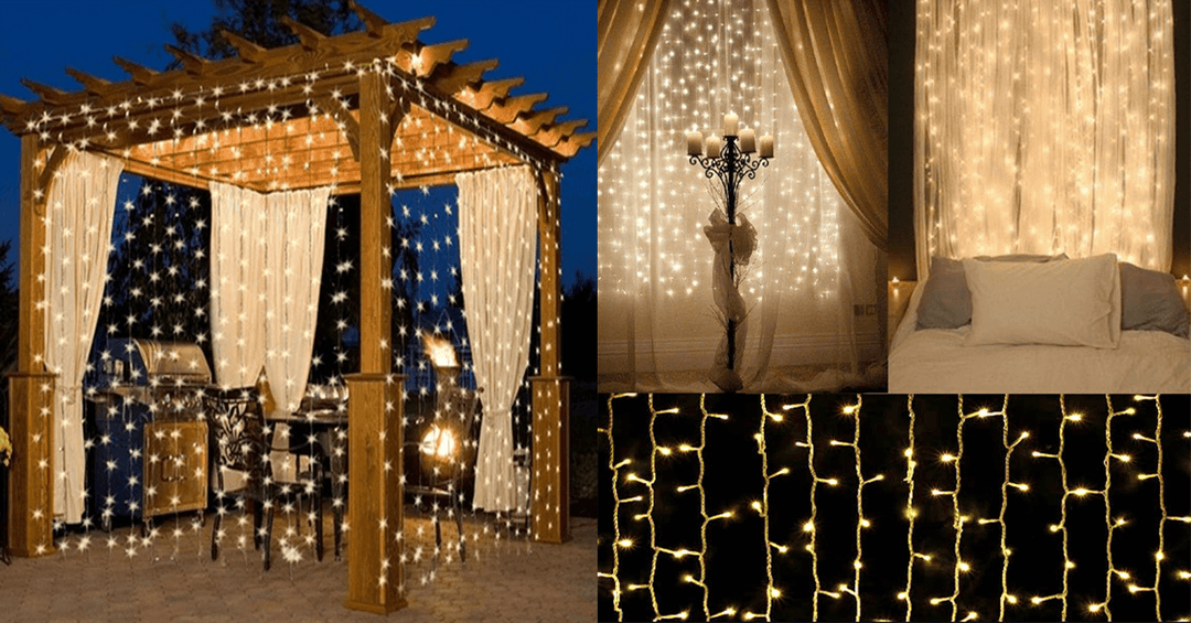 Skanto | Wunderschöne LED-Lichterkette als Vorhang – Gestalten Sie Ihre gemütliche Ecke!