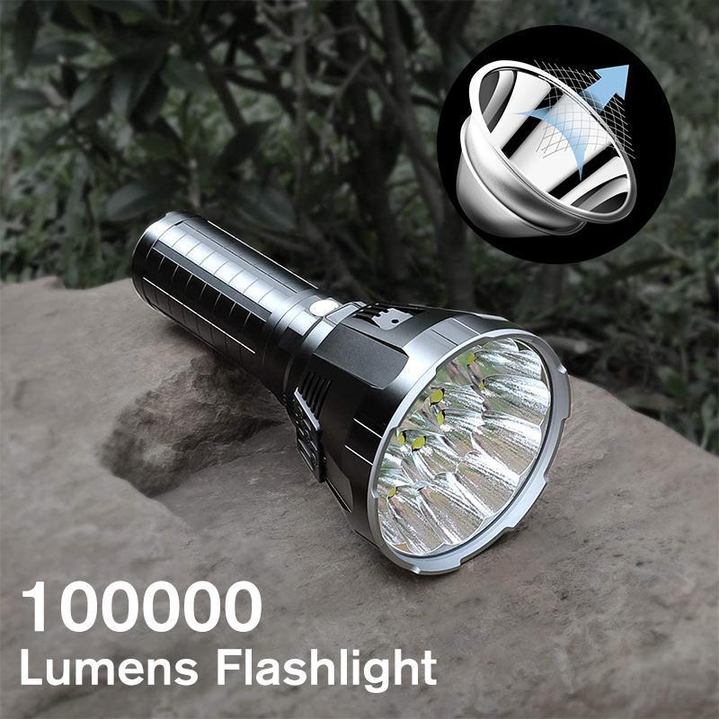 Skanto | Hochleistungs-wasserdichte LED-Taschenlampe | 30.000–50.000 Lumen wiederaufladbare Fackel