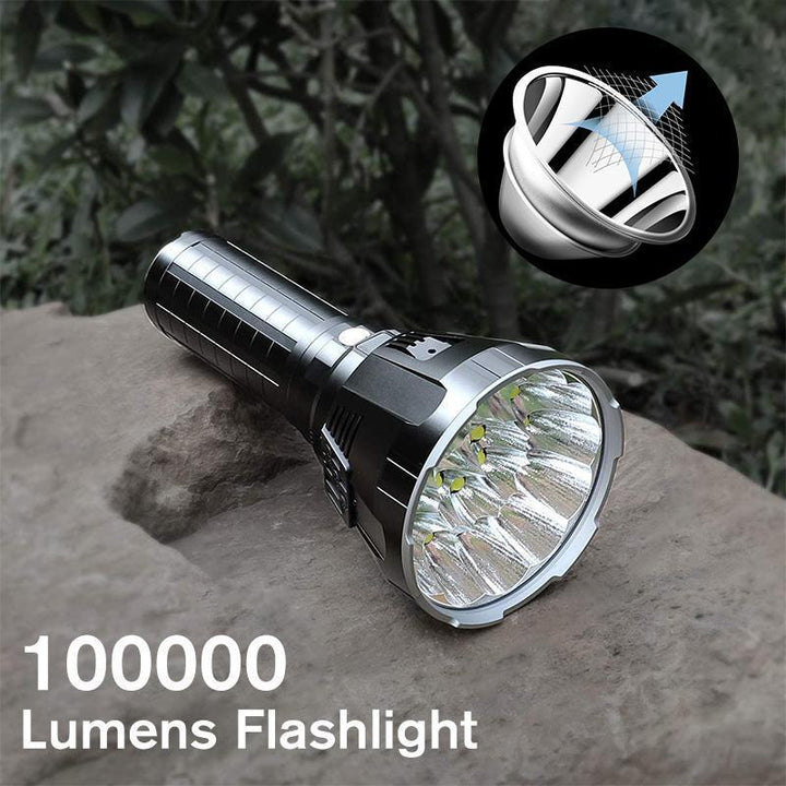 Skanto | Hochleistungs-wasserdichte LED-Taschenlampe | 30.000–50.000 Lumen wiederaufladbare Fackel