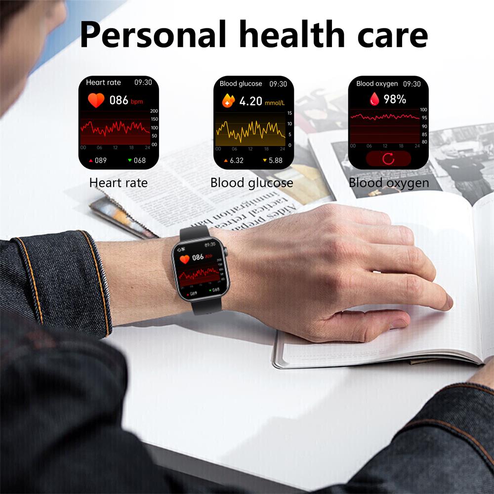 Skanto | Blutzucker Blutdruck Blutsauerstoff Schlafmonitor Wasserdichte Smartwatch