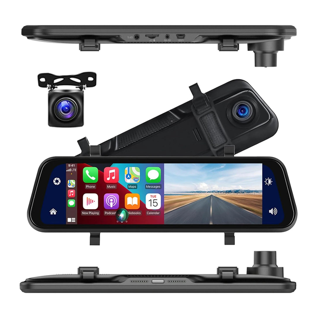Skanto | VisionMirror Pro – Ultra HD Spiegel-Dashcam mit kabellosem CarPlay & Android Auto