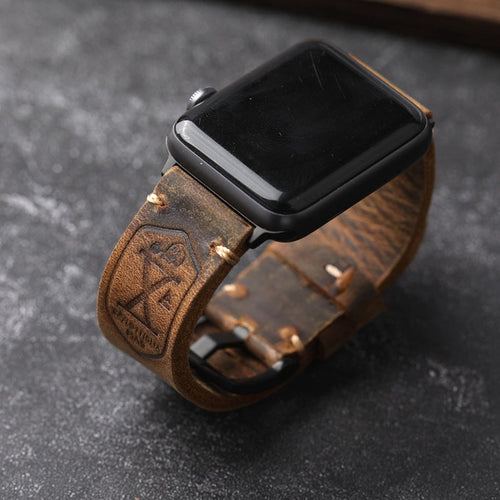 Handgefertigtes Vintage Leder-Apple-Watch-Armband