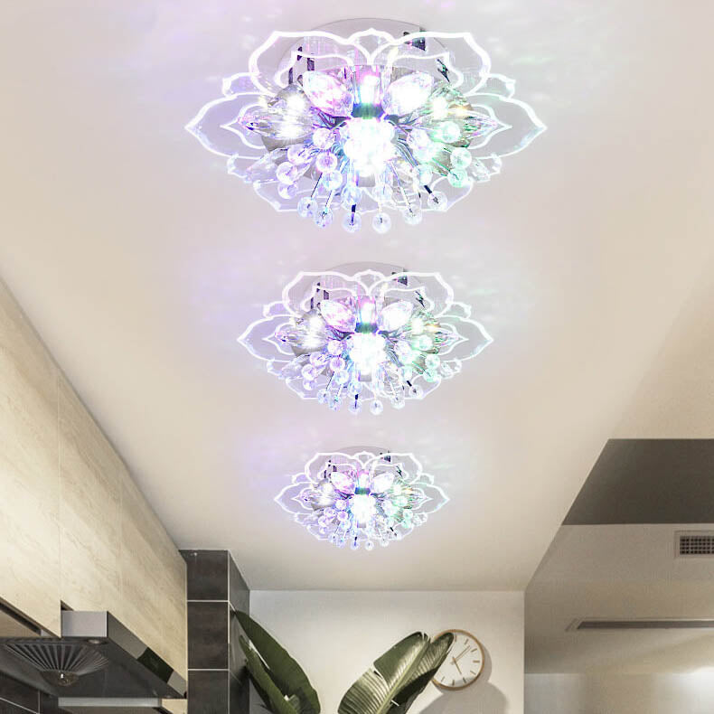 Skanto | GlowPetal LED-Kristall-Deckenleuchte | Blumenförmig | Modernes Design | Energiesparend | Dekorative Beleuchtung