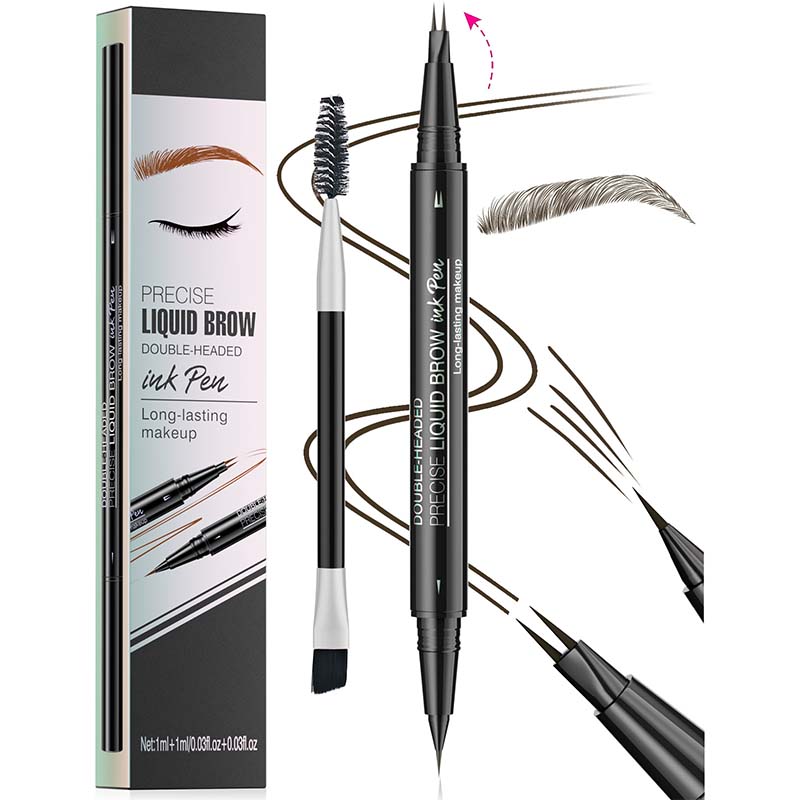 Skanto | 2-in-1 Dual-Ended Augenbrauenstift mit Micro-Gabelspitzen-Applikator und Präzisionspinselspitze