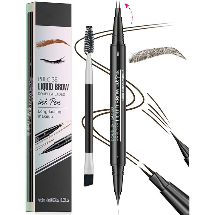 Skanto | 2-in-1 Dual-Ended Augenbrauenstift mit Micro-Gabelspitzen-Applikator und Präzisionspinselspitze