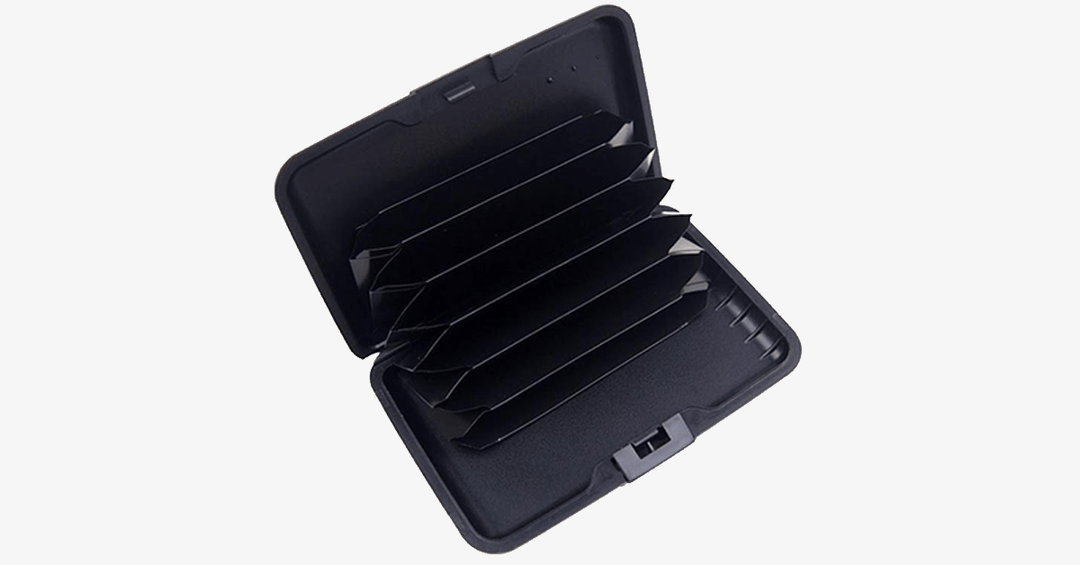 Skanto | Faltbares Unisex RFID-blockierendes Portemonnaie – Aus Aluminium – Druckknopfverschluss – Erweiterbare Fächer – Sichern Sie Ihre Kreditkarten