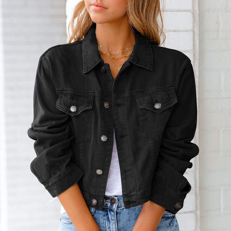 Skanto | 2022 Damen Langarm Freizeit-Jeansjacke