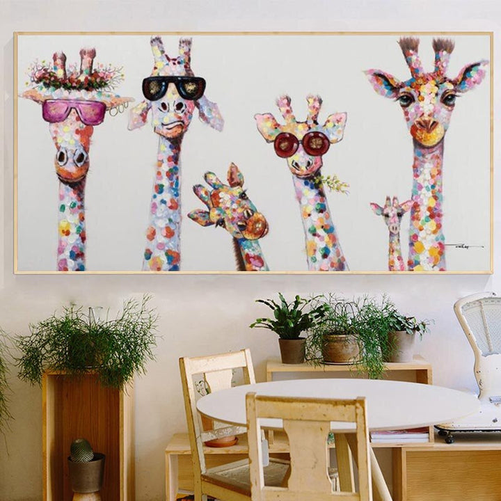 Skanto | Cartoon-Giraffe – Leinwand-Wandbild