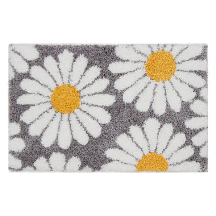 Skanto | Feblilac Sweet Daisy Badematte, lila Blumen-Teppich fürs Badezimmer