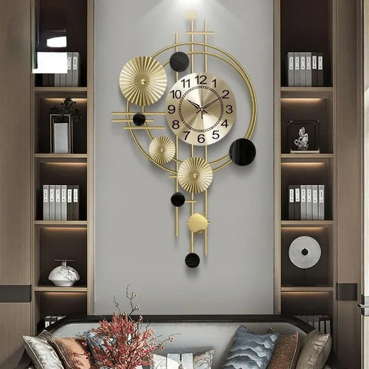Skanto | Vornix | Große moderne Wanduhr – Elegantes Metalldesign für Wohnzimmer oder Büro