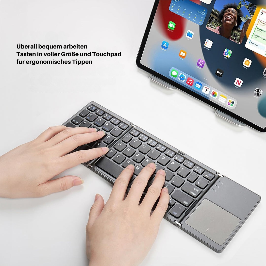 Skanto | Faltbare Bluetooth-Tastatur | Integriertes Touchpad | Schwarz