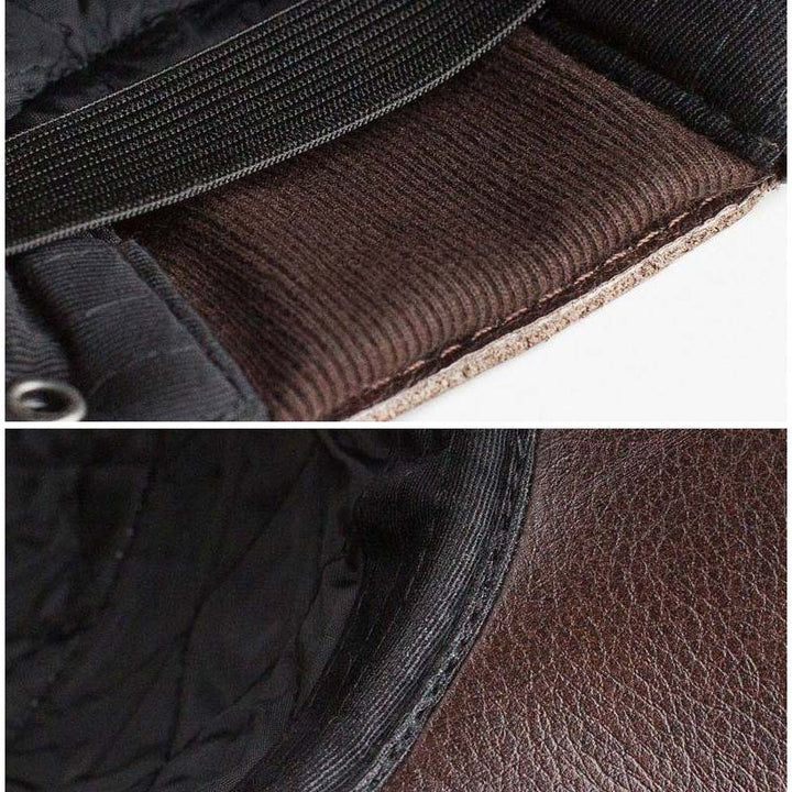 Skanto | Neue Herren Wintermütze mit Lammfell-Ohrenschutz und flacher Krempe