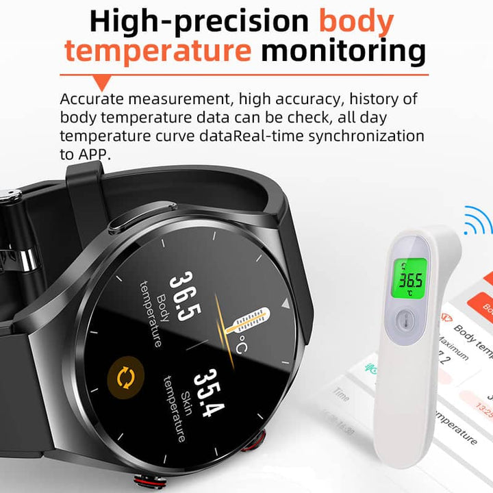 Skanto | One-Click Blutzucker Blutdruck EKG/EKG HRV Herzüberwachung Suga Pro Health Smartwatch