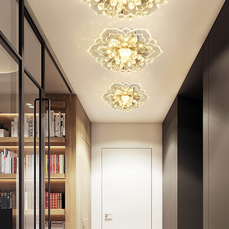 Skanto | GlowPetal LED-Kristall-Deckenleuchte | Blumenförmig | Modernes Design | Energiesparend | Dekorative Beleuchtung